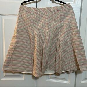 Ann Taylor Loft knee length flare striped skirt, size 14